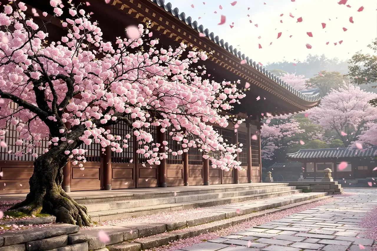 古寺垂樱